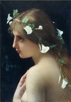 Jules Joseph Lefebvre : Nymph with morning glory flowers